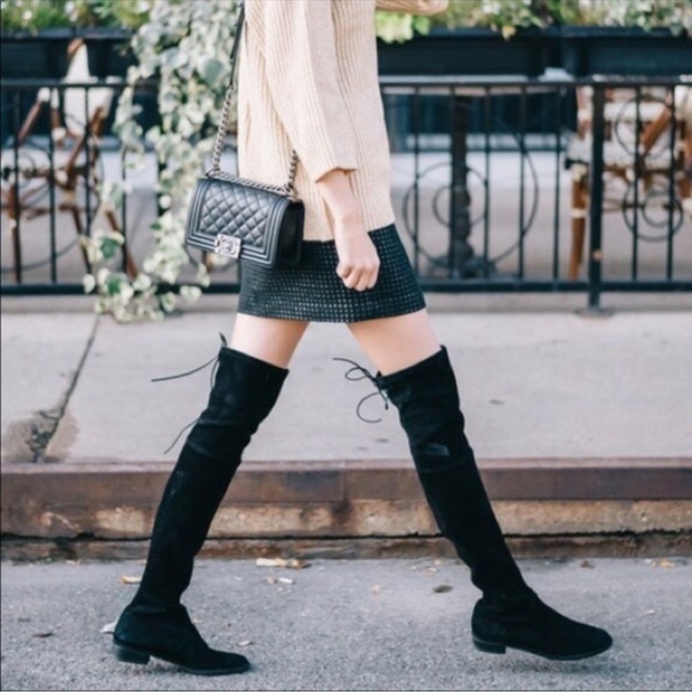 Stuart Weitzman Lowland Black Suede Over the Knee
Boot Size 6